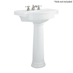 28-1/4" x 9-7/8" Fireclay White Retrospect Pedestal Sink Leg
