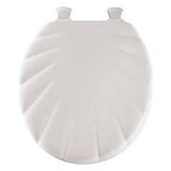 Round Molded Wood White Shell Toilet Seat
