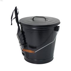 Open Hearth\u2122 11\" x 11\" x 17\" Black Ash Bucket With Shovel