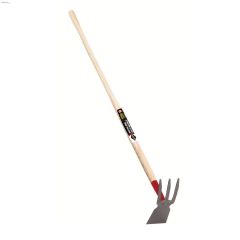 3 Tine Ash Handle Cultivator Combined With Hoe