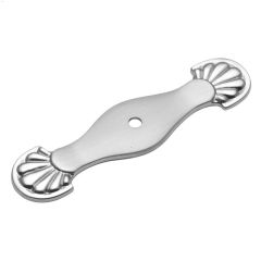 Newport 3-7\/8\" x 15\/16\" Zinc Satin Silver Cloud Backplate