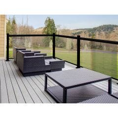 72" x 42" Aluminum Black Straight Railing Kit