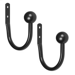 Black Ball End Window Curtain Holdback-2\/Pack