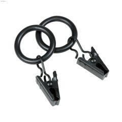Black Window Curtain Clip Ring-14\/Pack