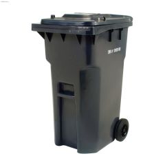 242 L Black Garbage Can With Wheels