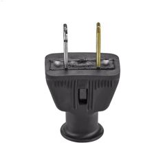 Black Straight Blade Plug 15A 125V 2P\/2W