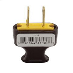 Plastic Black Straight Blade Plug 15A 125V 2P\/2W