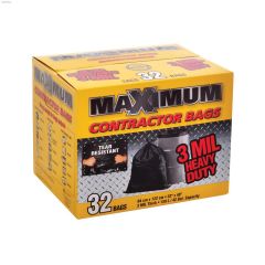 Black Contractor Bag-32\/Pack
