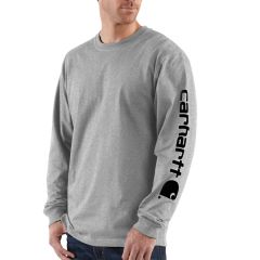 Heather Grey Cotton M Men's Signature Long Sleeve T-Shirt
