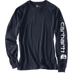 Navy Cotton M Men's Signature Long Sleeve T-Shirt
