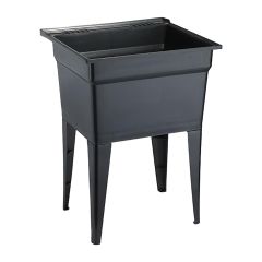 24" Black Polypropylene Laundry Tub
