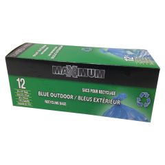 Maximum Recyling Bag Blue 35" x 47"-12 Count