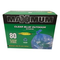 Maximum Recyling Bag Blue 26" x 32.5"-80 Count