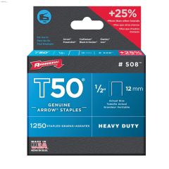 T50\u00ae 1\/2\" x 3\/8\" Steel Flat Crown Staple-1250\/Pack