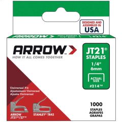 JT21\u2122 1\/4\" x 7\/16\" Steel Galvanized Flat Crown Staple