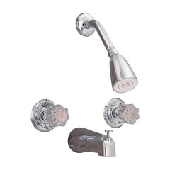 2-Handle Polished Chrome Knob Sunglow Tub & Shower Faucet