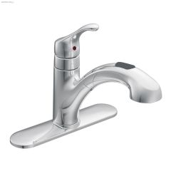 Chrome Renzo Low Arc Pullout Kitchen Faucet
