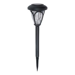 Solar Stake Light with Textured Lens – Black