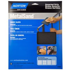 Metalsand Sanding Sheet 9x11 Assorted Grit Handy Pack-3/Pack