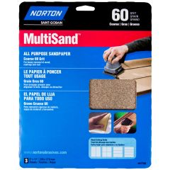 Multisand Sanding Sheet 9x11 60grit Handy Pack-3/Pack