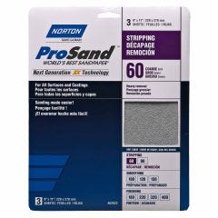 Prosand Sanding Sheet 9 X 11 60grit Handy Pack-3/Pack