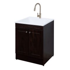 Hagen Espresso 24" Laundry Cabinet With Pull-down Faucet