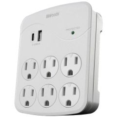 6 Outlet Wall Tap with USB-A and USB-C