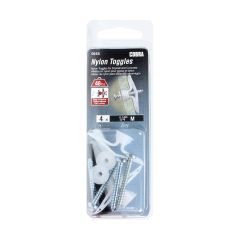 Nylon Toggle Light Duty 1/4" M + Screws