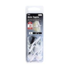 Nylon Toggle Light Duty 1/4" L + Screws