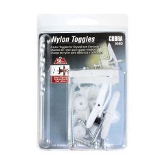 Nylon Toggle Light Duty 1/4" L + Screws + Drill Bit