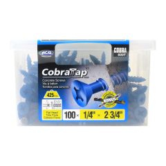Concrete Screw Flat Head 1/4" x 2-3/4" + Drill Bit/Driver
