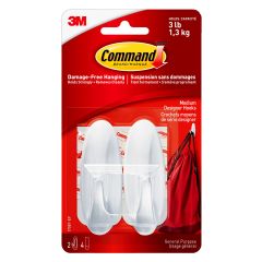 Command Medium Designer Hook, White