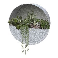 14" Galvanized Round Wall Pot