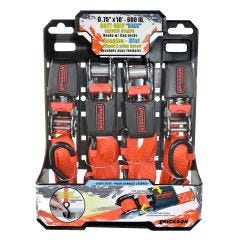 .75" x 10 Ratchet Strap 600 Lb-4/Pack