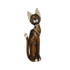 24" Wooded Cat Decoration