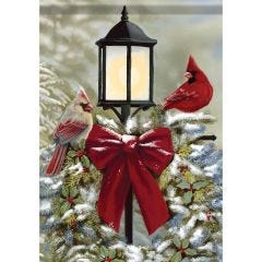 Cardinal Lantern Garden Flag