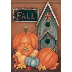 Rustic Fall Birdhouse Garden Flag