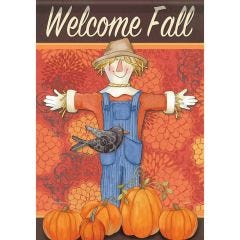Scarecrow Hello Welcome Fall Garden Flag