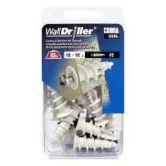 Walldriller #8l Nylon + Brass, Black, White, Brown Screws