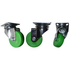 2" Green Swivel Caster Chrome Finish