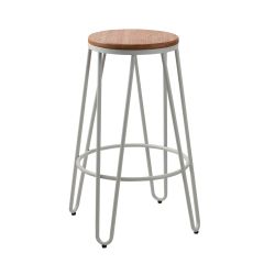 30" White Industrial Chic Bar Stool