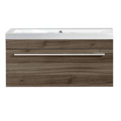 36" Relax Brown Wall Hung Vanity With Top