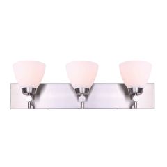 Noah 3 Light Vanity, Brushed Nickel, Flat Opal Glass