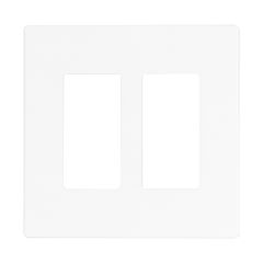 Screwless 2 Gang Decorator Wallplate, White