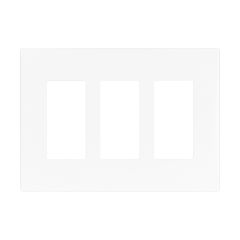 Screwless 3 Gang Decorator Wallplate, White
