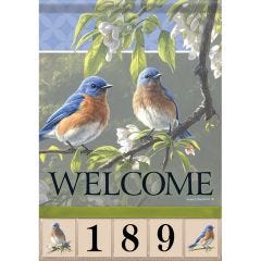 Misty Morning Bluebirds Address Flag