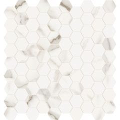 1.25"x1.25" Calacatta Oro Mayfair Hex Mosaic 9.69 Sq-Ft/Bx