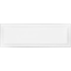 4" x 12" Soho Beveled White Gloss Wall Tile