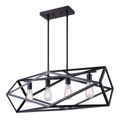Skar 4 Light Chandelier, Matte Black