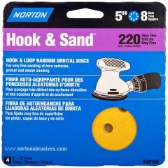5" x 8 Hole Disc Aluminum Oxide 220 Grit-4/Pack